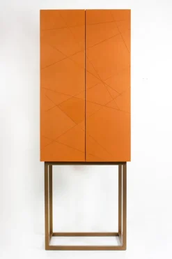 Pamono Seasons Mobile Cabinet in Laminated Wood with Metal and Leather by Oscar Maschera><noscript><img width=