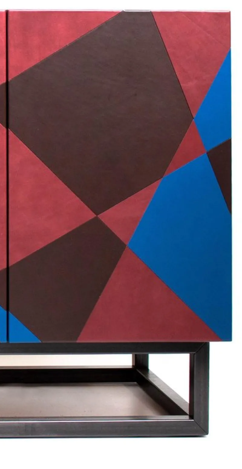 Pamono Seasons Mobile Sideboard in Laminated Wood and Metal and Leather by Oscar Maschera> Storage