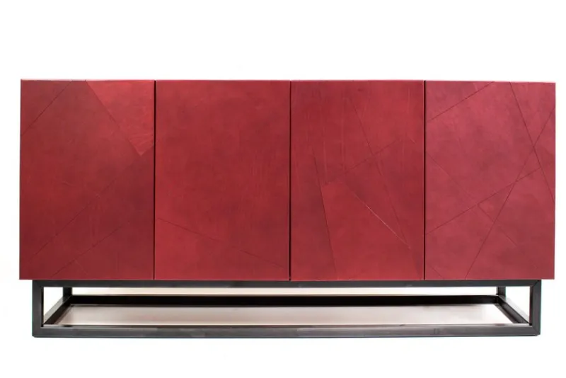 Pamono Seasons Mobile Sideboard in Laminated Wood and Metal and Leather by Oscar Maschera> Storage
