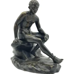 Discount Pamono Seated Athletic Youth, Bronze Sculpture