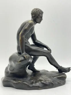 Discount Pamono Seated Athletic Youth, Bronze Sculpture