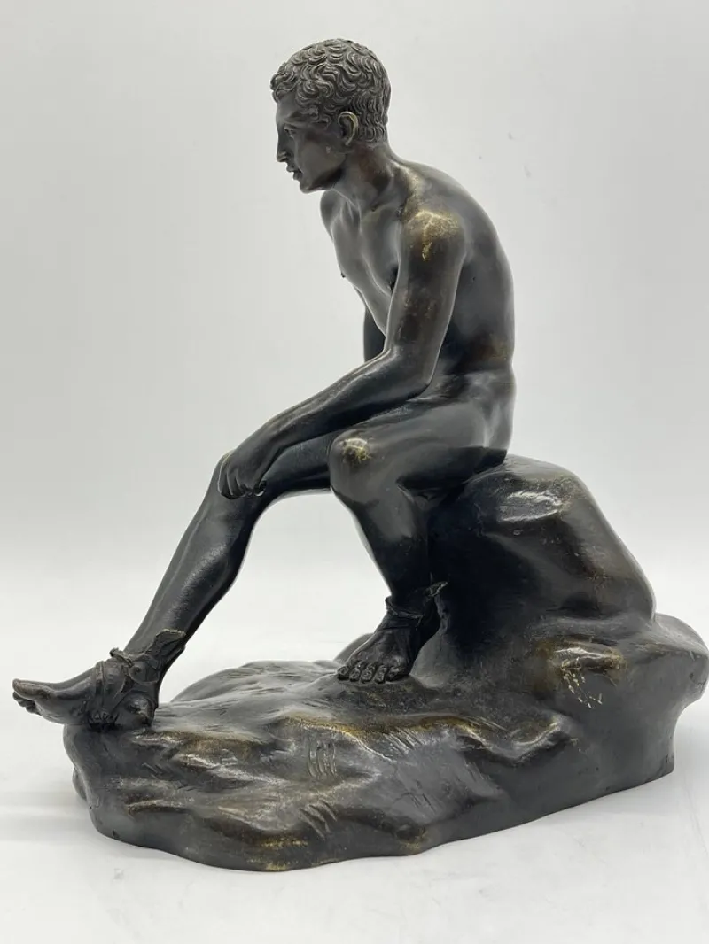 Discount Pamono Seated Athletic Youth, Bronze Sculpture