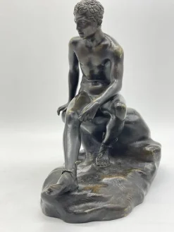 Discount Pamono Seated Athletic Youth, Bronze Sculpture