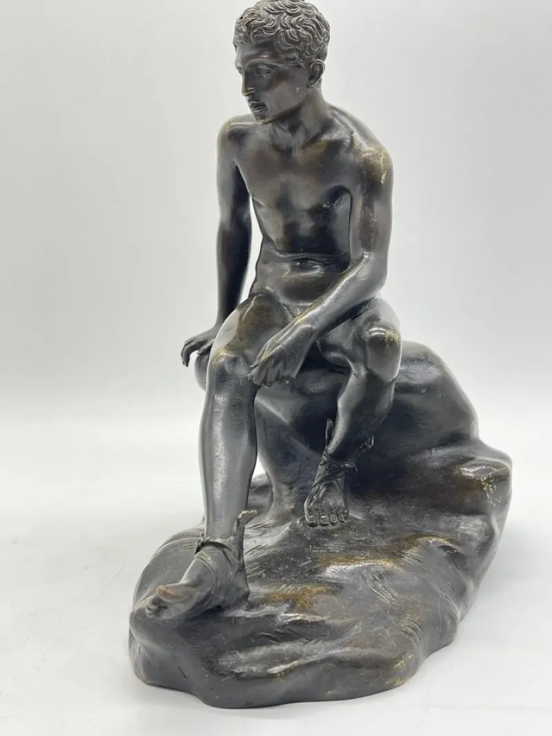 Discount Pamono Seated Athletic Youth, Bronze Sculpture