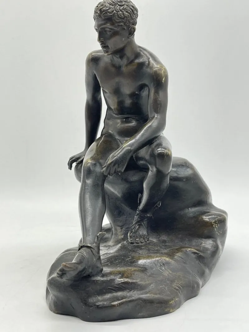 Discount Pamono Seated Athletic Youth, Bronze Sculpture