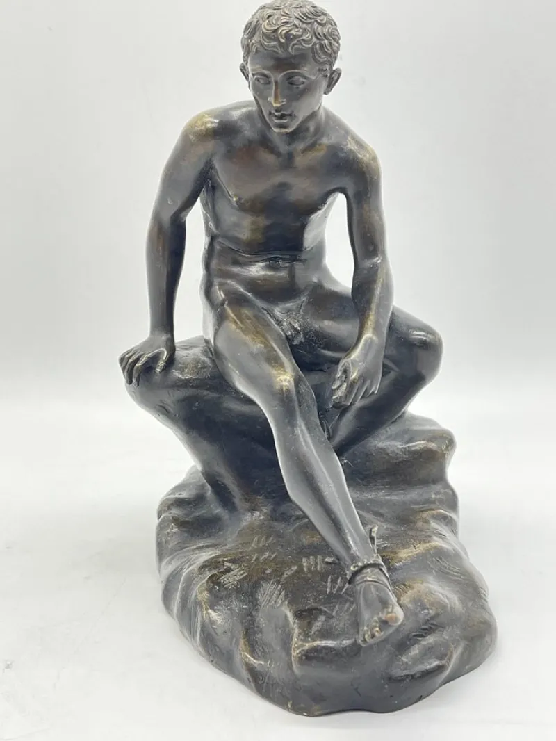 Discount Pamono Seated Athletic Youth, Bronze Sculpture