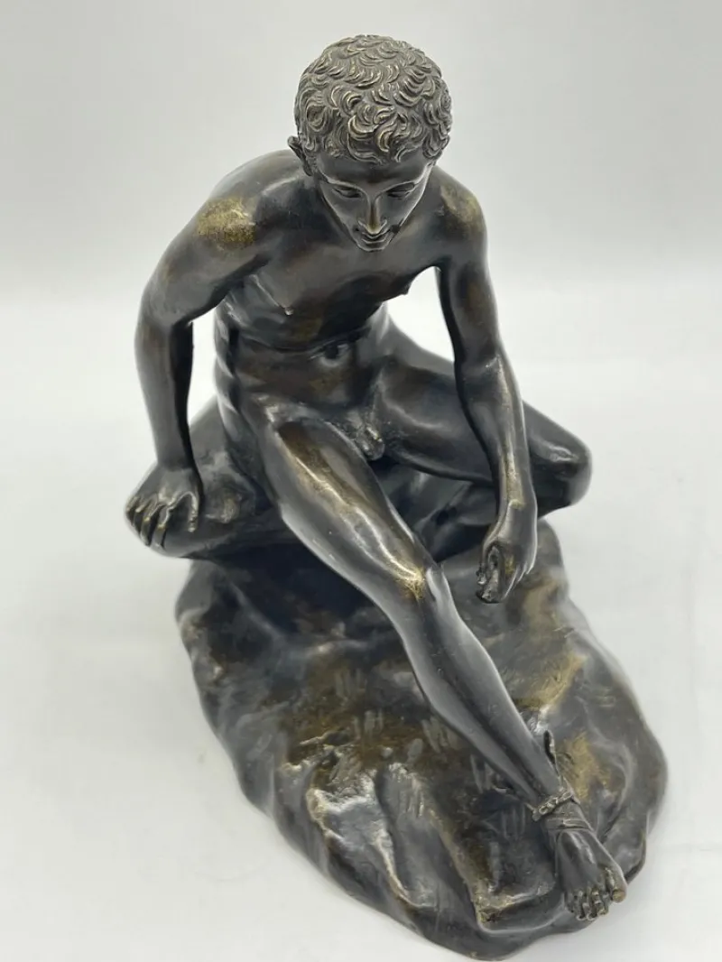 Discount Pamono Seated Athletic Youth, Bronze Sculpture