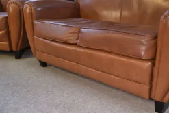 Pamono 2-Seater Sofa and Club Armchairs in Faux Leather, 1980s, Set of 3