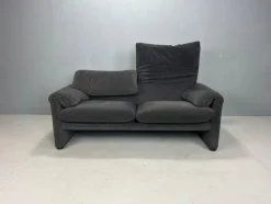 Pamono 2-Seater Sofa and Lounge Chair for Cassina attributed to Vico Magistretti for Cassina, 1970s, Set of 2><noscript><img width=