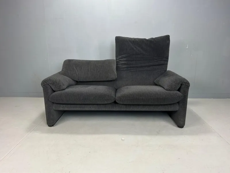 Pamono 2-Seater Sofa and Lounge Chair for Cassina attributed to Vico Magistretti for Cassina, 1970s, Set of 2> Living Room Sets