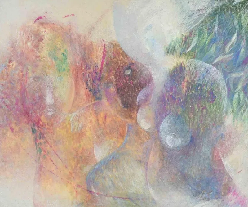 Pamono Sebastiano Sanguigni, Nude Figures Abstraction, Oil Painting, 2000s> Abstraction