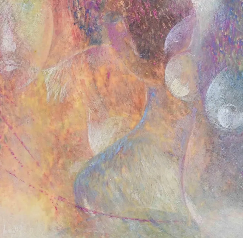 Pamono Sebastiano Sanguigni, Nude Figures Abstraction, Oil Painting, 2000s> Abstraction