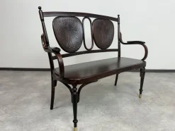 Hot Pamono Secession Bentwood Bench from Thonet, 1890s