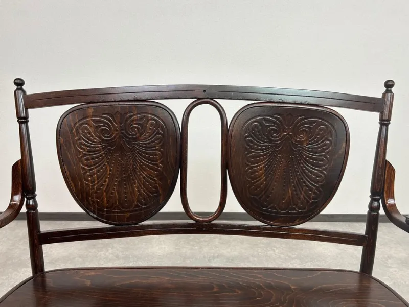 Hot Pamono Secession Bentwood Bench from Thonet, 1890s