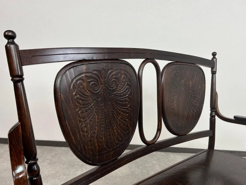 Hot Pamono Secession Bentwood Bench from Thonet, 1890s