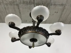 Discount Pamono Secession Bronze Chandelier, 1920s