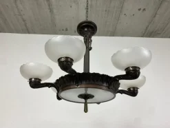 Discount Pamono Secession Bronze Chandelier, 1920s