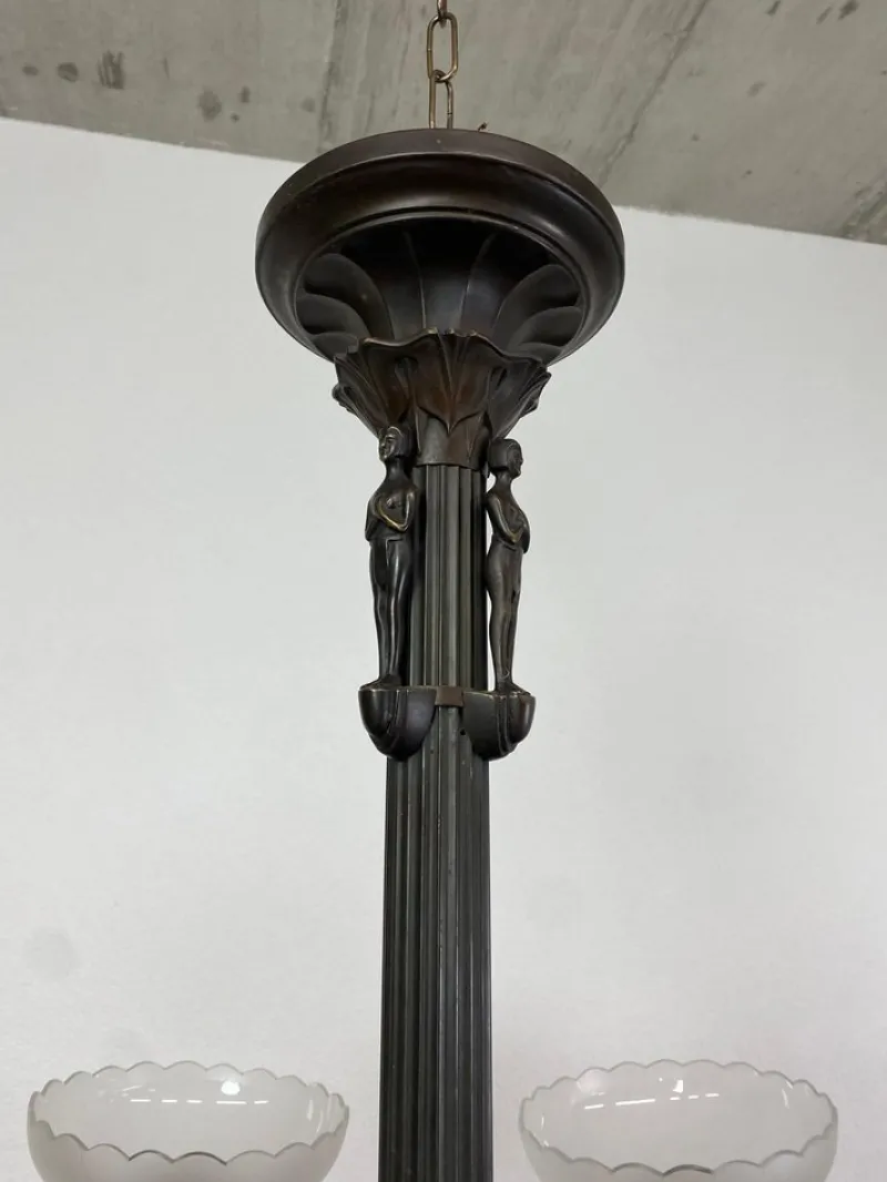 Discount Pamono Secession Bronze Chandelier, 1920s
