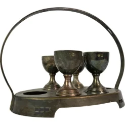 Pamono Secession Egg Cups attributed to Josef Hoffmann, 1890s, Set of 5> Dinnerware Accessories