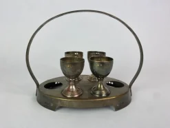 Pamono Secession Egg Cups attributed to Josef Hoffmann, 1890s, Set of 5> Dinnerware Accessories