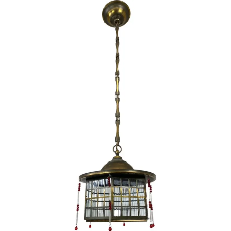 Pamono Secession Hanging Lamp attributed Josef Hoffmann, 1890s> Ceiling Lights
