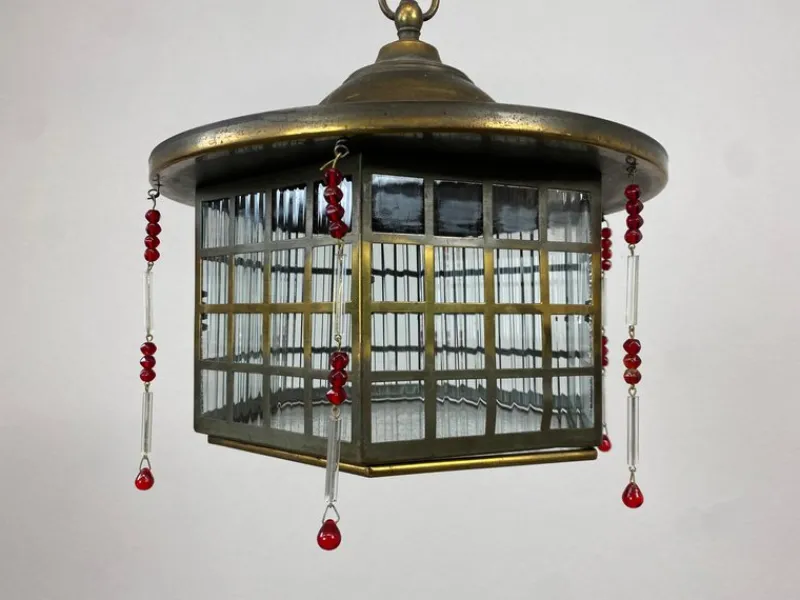 Pamono Secession Hanging Lamp attributed Josef Hoffmann, 1890s> Ceiling Lights