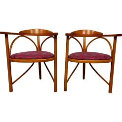 Pamono Secession No. 81 Tripod Chairs attributed to Thonet, 1930s, Set of 2