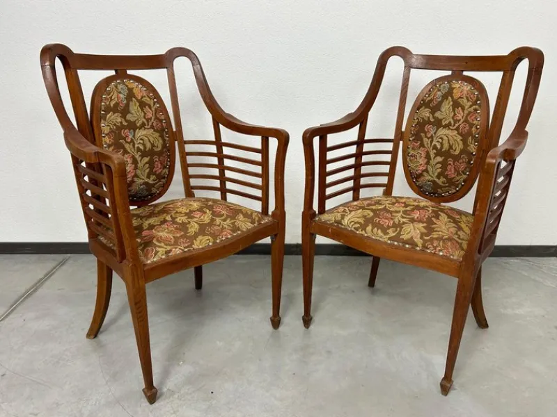 Pamono Secession Seating Group by Otto Wagner, 1890s, Set of 3> Living Room Sets