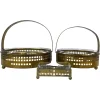 Pamono Secessionist Brass Baskets and Toothpick Holder attributed to Hans Ofner / Josef Hoffmann, 1890s, Set of 3> Trunks Crates & Baskets