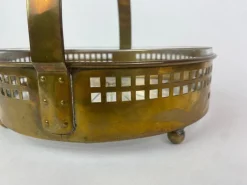 Pamono Secessionist Brass Baskets and Toothpick Holder attributed to Hans Ofner / Josef Hoffmann, 1890s, Set of 3><noscript><img width=