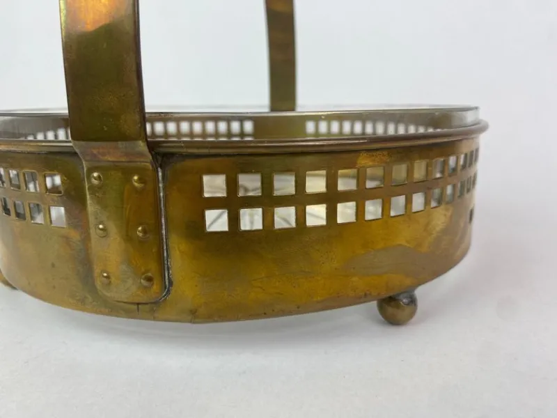 Pamono Secessionist Brass Baskets and Toothpick Holder attributed to Hans Ofner / Josef Hoffmann, 1890s, Set of 3> Trunks Crates & Baskets