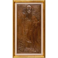 Pamono Secessionist Panel with Nymph at the Fountain by Georg Klimt, 1900s> Architectural Elements