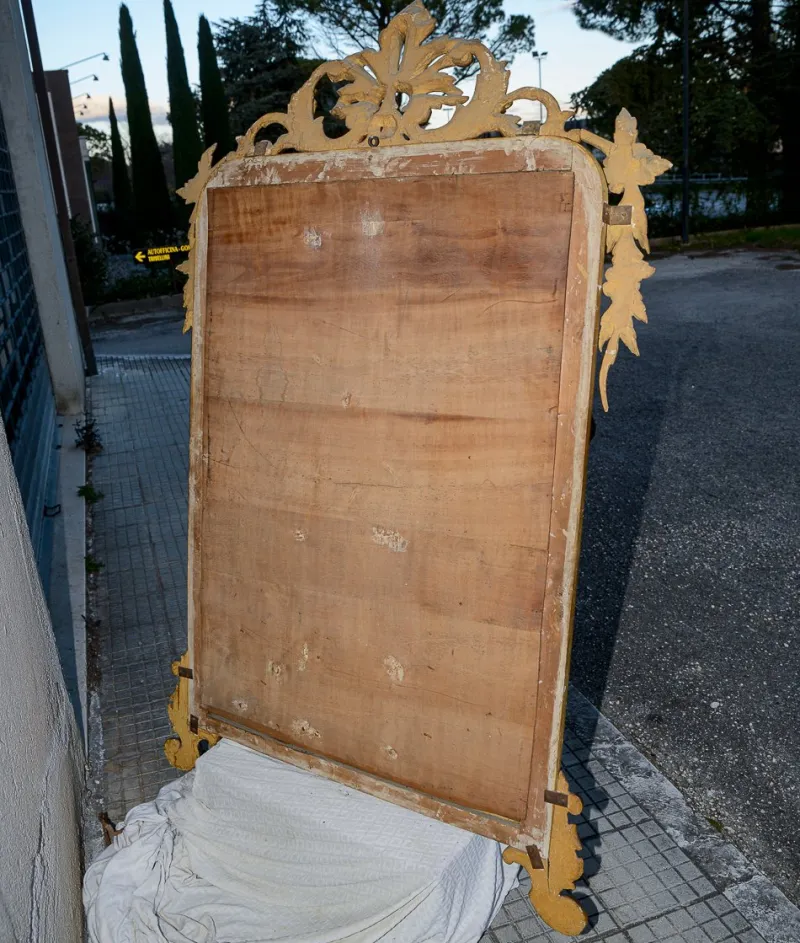 Outlet Pamono Second Half of the 20th Century Console with Mirror in Carved and Gilded Wood, France, 1890s, Set of 2