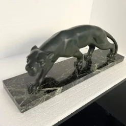 Clearance Pamono Secondo, Art Deco Panther, 1930, Bronze with Marble Base