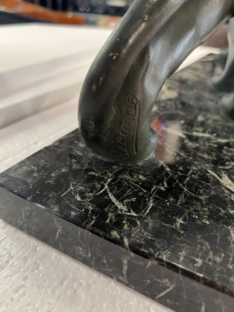 Clearance Pamono Secondo, Art Deco Panther, 1930, Bronze with Marble Base