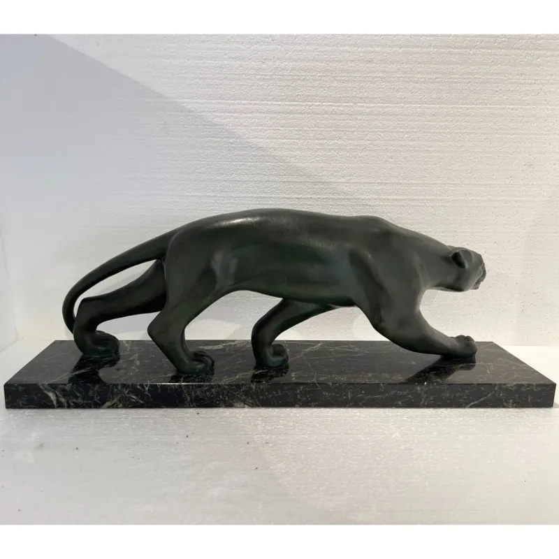 Clearance Pamono Secondo, Art Deco Panther, 1930, Bronze with Marble Base