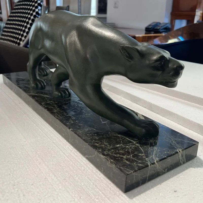 Clearance Pamono Secondo, Art Deco Panther, 1930, Bronze with Marble Base