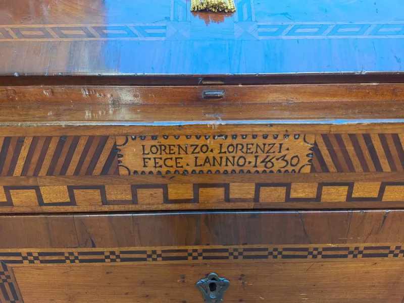 Hot Pamono Secretaire with Flap by Lorenzo Lorenzi, 1830