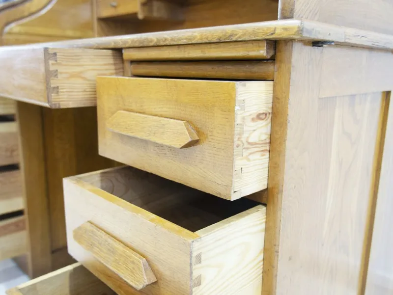 Pamono Secretary Desk in Oak> Secretaires