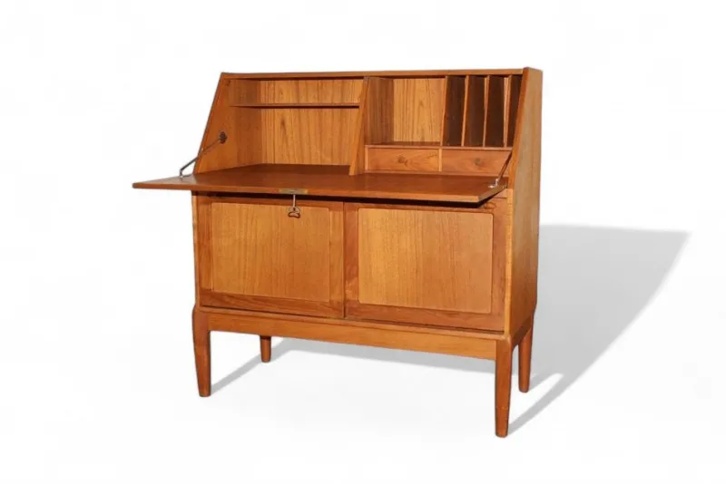 Pamono Secretary in Teak Denmark by H.W. Klein for Bramin, 1960s> Secretaires