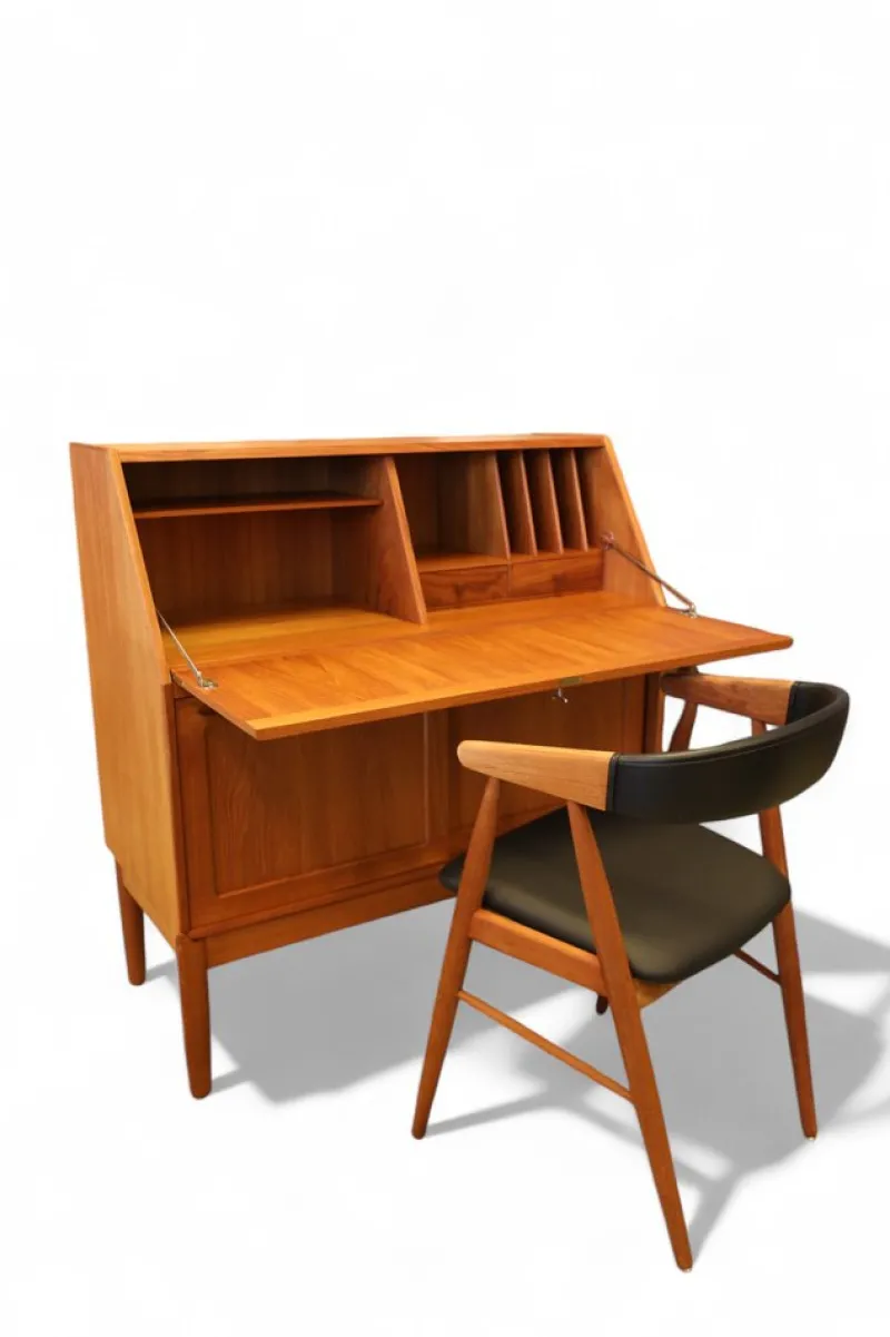 Pamono Secretary in Teak Denmark by H.W. Klein for Bramin, 1960s> Secretaires