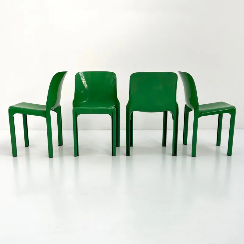Online Pamono Selene Chairs by Vico Magistretti for Artemide, 1970s, Set of 4