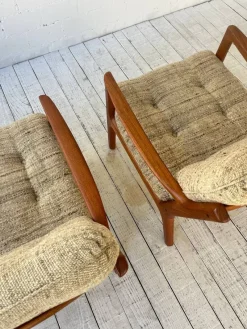 Pamono Senator Easy Chairs by Ole Wanscher for Cado, 1960s, Set of 2><noscript><img width=