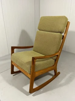 Pamono Senator High Back Rocking Chair by Ole Wanscher for Poul Jeppesens Møbelfabrik, 1960s> Rocking Chairs