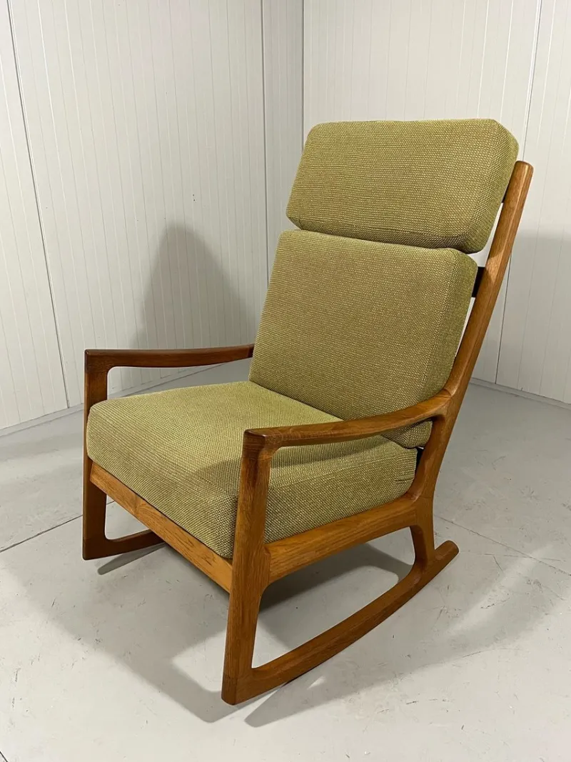 Pamono Senator High Back Rocking Chair by Ole Wanscher for Poul Jeppesens Møbelfabrik, 1960s> Rocking Chairs