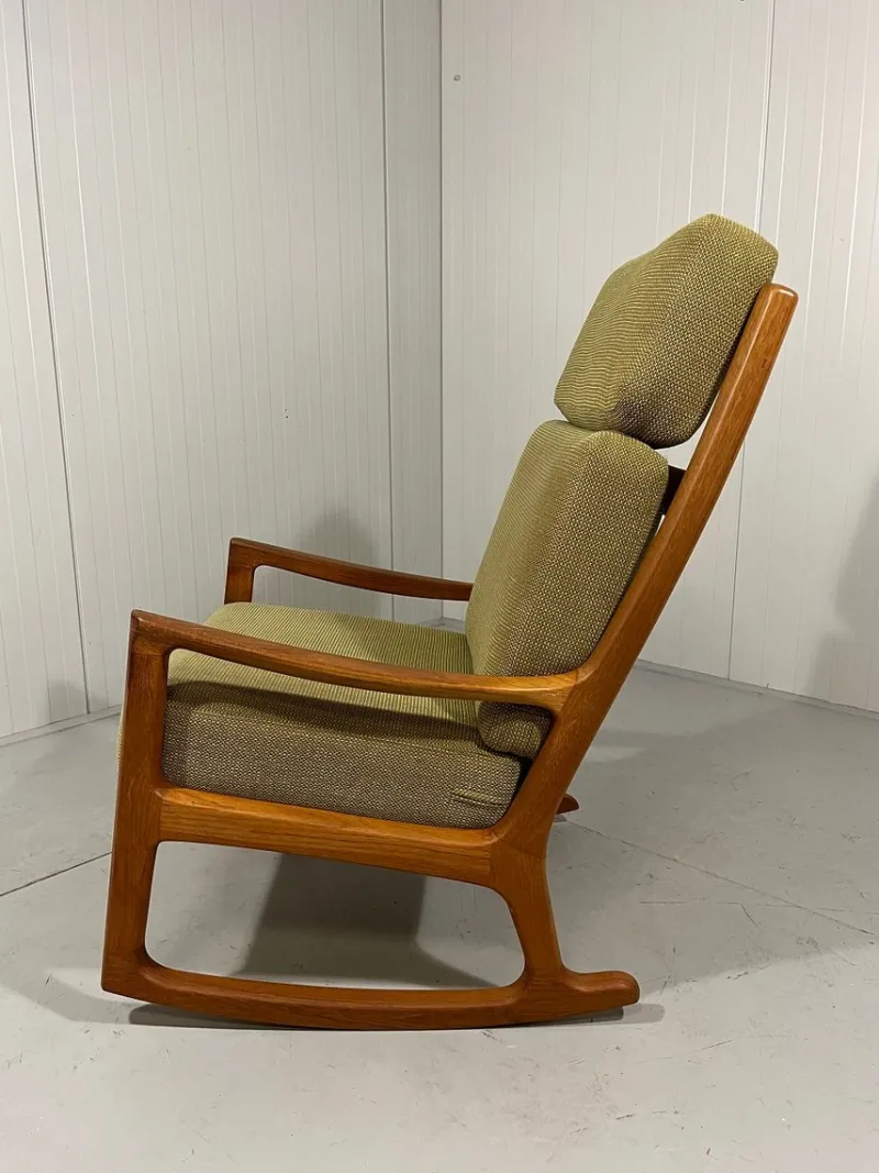 Pamono Senator High Back Rocking Chair by Ole Wanscher for Poul Jeppesens Møbelfabrik, 1960s> Rocking Chairs