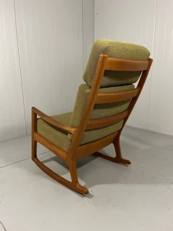 Pamono Senator High Back Rocking Chair by Ole Wanscher for Poul Jeppesens Møbelfabrik, 1960s><noscript><img width=