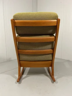 Pamono Senator High Back Rocking Chair by Ole Wanscher for Poul Jeppesens Møbelfabrik, 1960s><noscript><img width=