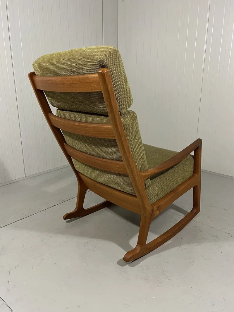 Pamono Senator High Back Rocking Chair by Ole Wanscher for Poul Jeppesens Møbelfabrik, 1960s> Rocking Chairs