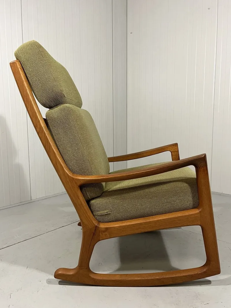 Pamono Senator High Back Rocking Chair by Ole Wanscher for Poul Jeppesens Møbelfabrik, 1960s> Rocking Chairs